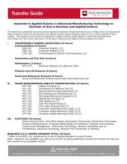 Business and Applied Science from AAS in Advanced Manufacturing Technology