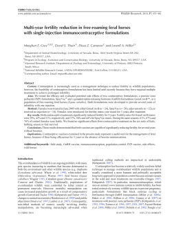 Multi-year fertility reduction in free-roaming feral horses with single-injection immunocontraceptive formulations.