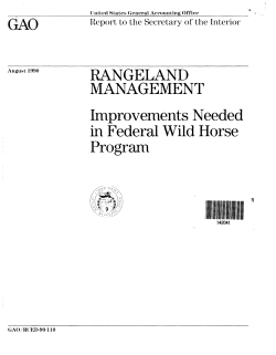 Rangeland management: Improvements needed in federal wild horse program