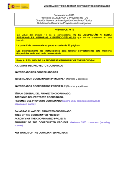 Mem ria cient fica per Projectes Coordinats