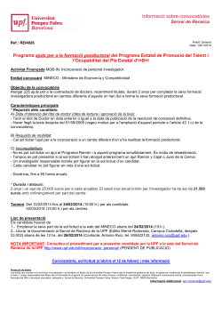 Resum convocat ria 2013