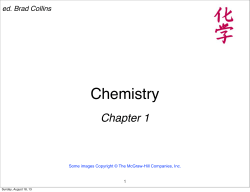 Chemistry 1 Lectures