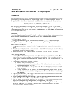 08 Precipitation Reactions and Limiting Reagents