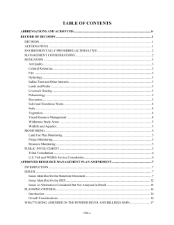 Table of Contents