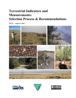 Terrestrial Indicator and Measurements: Selection Process and Recommendations