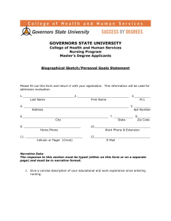 Biographical Sketch Form Graduate Nursing