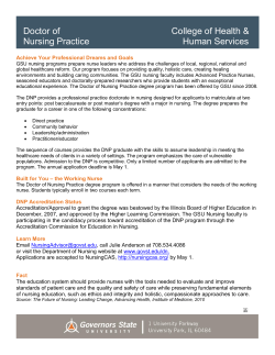 Doctor of Nursing Practice Fact Sheet