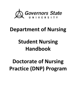 DNP Student Nursing Handbook 3-18-16