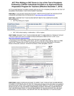 CDIS ACT ISBE Handout