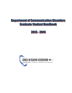 2013-2014 CDIS Graduate Student Handbook