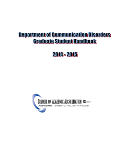 2014-2015 CDIS Graduate Student Handbook