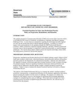 Essential Functions for Entry into Professional Practice