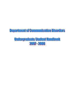 2007-2008 CDIS Undergraduate Handbook