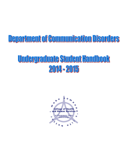 2014-2015 CDIS Undergraduate Handbook
