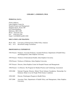 Gerard Anderson: CV