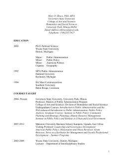 Mary Bruce CV
