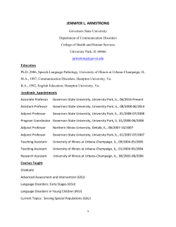 Link to Dr. Armstrong's CV