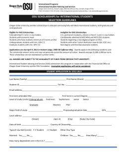 International Student Advising Services (ISAS) Scholarships