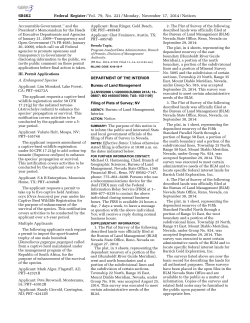 Filing of Plats of Survey; NV