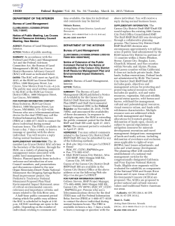 Notice of Extension of the Public Comment Period for the Notice of Availability of the Carson City District Draft Resource Management Plan and Environmental Impact Statement, NV