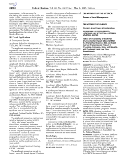 Notice of Availability of the Final EIS for the TransWest Express 600-kV Direct Current Transmission Project in Wyoming, Colorado, Utah, and Nevada, and Proposed Land Use Plan Amendments