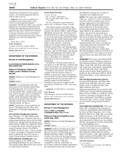 Notice of Temporary Closures of Public Land in Washoe County, Nevada