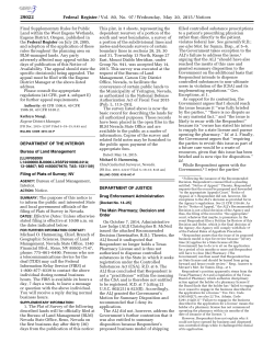 Filing of Plats of Survey; NV