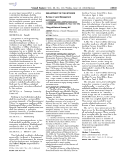 Filing of Plats of Survey; NV