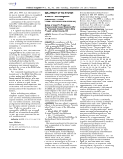 Notice of Intent To Prepare an Environmental Impact Statement for the Proposed Greater Phoenix Mine Project, Lander County, NV