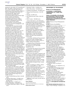 Notice of Availability of the Nevada and Northeastern California Greater Sage-Grouse Draft Land Use Plan Amendments and Draft Environmental Impact Statement