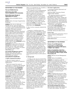 Notice of Availability Final EIS for the Proposed Pan Mine Project, White Pine County, NV