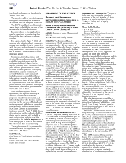 Notice of Realty Action: Modified Competitive Salel (N-86209) of Public Land in Lincoln County