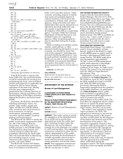 Notice to Extend Mineral Segregation for the Searchlight Wind Energy Project, Clark County, NV