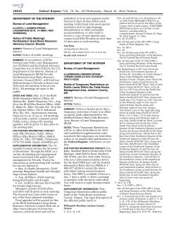 Notice of Public Meetings: Northeastern Great Basin Resource Advisory Council, Nevada