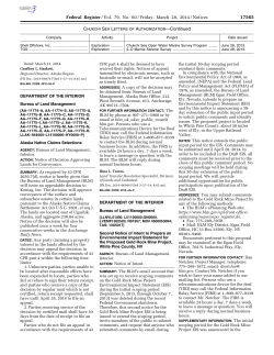 Second Notice of Intent to Prepare an Environmental Impact Statement for the Proposed Gold Rock Mine Project, White Pine County, NV