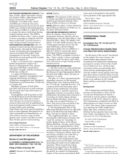 Filing of Plats of Survey; NV