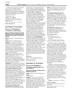 Temporary Closures of Public Land in Washoe County, NV