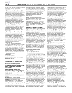 Notice of Realty Action: Non-Competitive (Direct) Sale and Release of Reversionary Interest, Clark County, NV (N 92814)