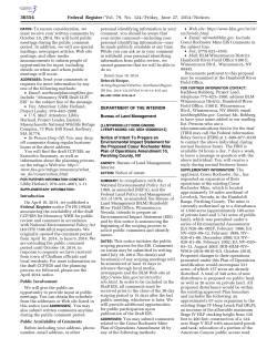 Notice of Intent To Prepare an Environmental Impact Statement for the Proposed Coeur Rochester Mine Plan of Operations Amendment 10, Pershing County, NV