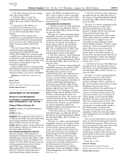 Filing of Plats of Survey; NV