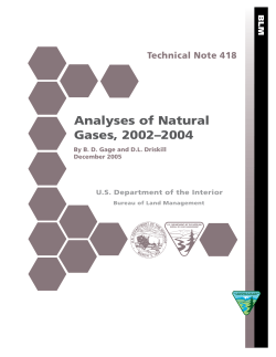 Analyses of natural gases, 2002-2004