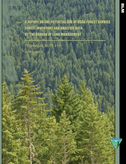 A Report on the Potential Use of USDA Forest Service Forest Inventory and Analysis Data by the Bureau of Land Management