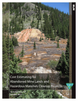 Overview of Cost Estimating for Abandoned Mine Lands and Hazardous Materials Cleanup Projects