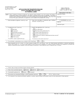 SF 299: Application for Right-of-Way