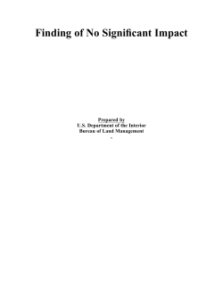 Unsigned Finding of No Significant Impact (FONSI)