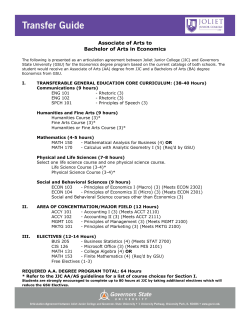 Economics - Bachelor of Arts