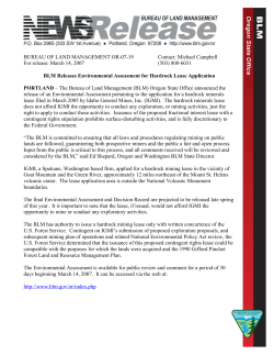 News Release - Hardrock Lease Application Environmental Assessment