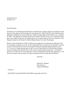 Environmental Assessment: Decision Record -- Decision Rationale