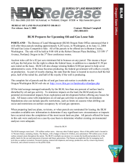 News Release - June 2008 Oil and Gas Sale, Benton County, Washington
