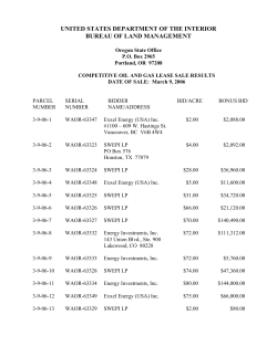 Competitive Oil and Gas Lease Sale Results - 3/9/06